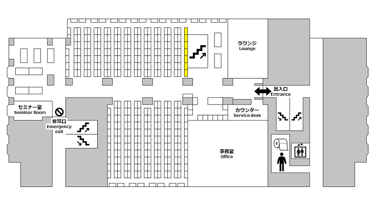 理学図書館3階　理学の本棚